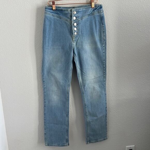 Free People We The Free Tex Slim High Rise Button Fly Jean 28 - Picture 1 of 8